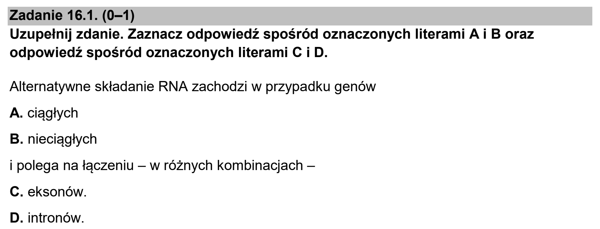 Matura, maj 2026, zadanie 16.1