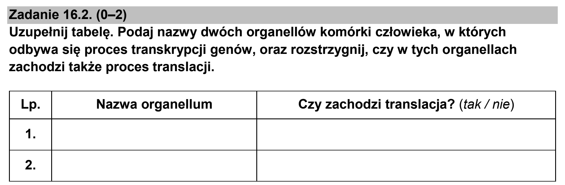 Matura, maj 2026, zadanie 16.2