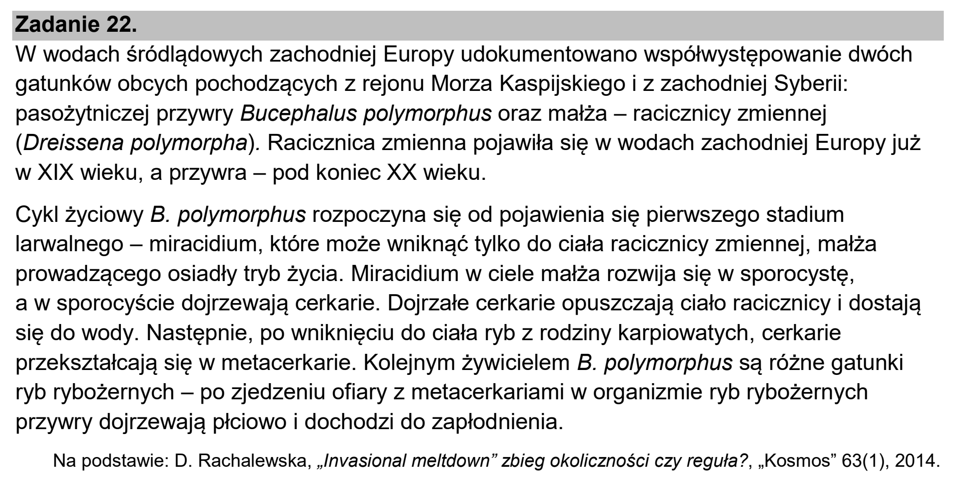 Matura, maj 2026, wstęp zadania 22