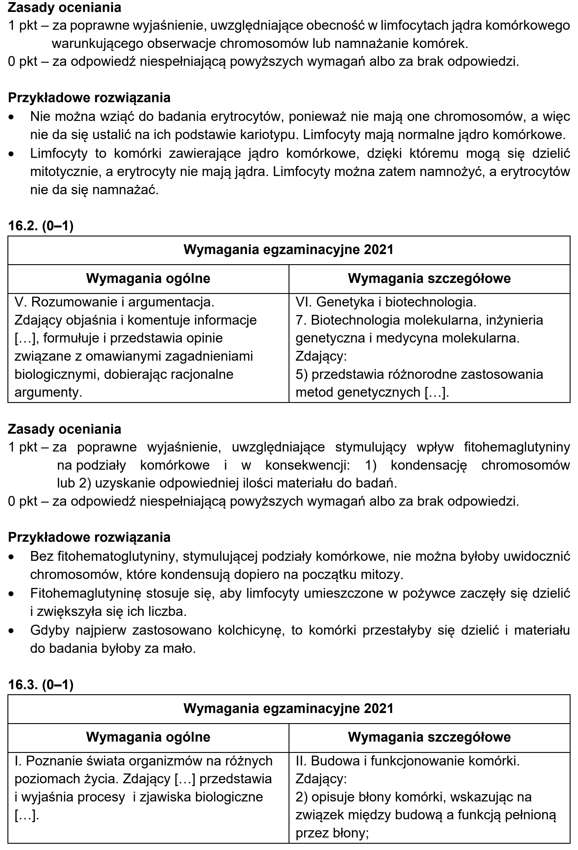 Matura próbna, marzec 2021, odpowiedź do zadania 16.1