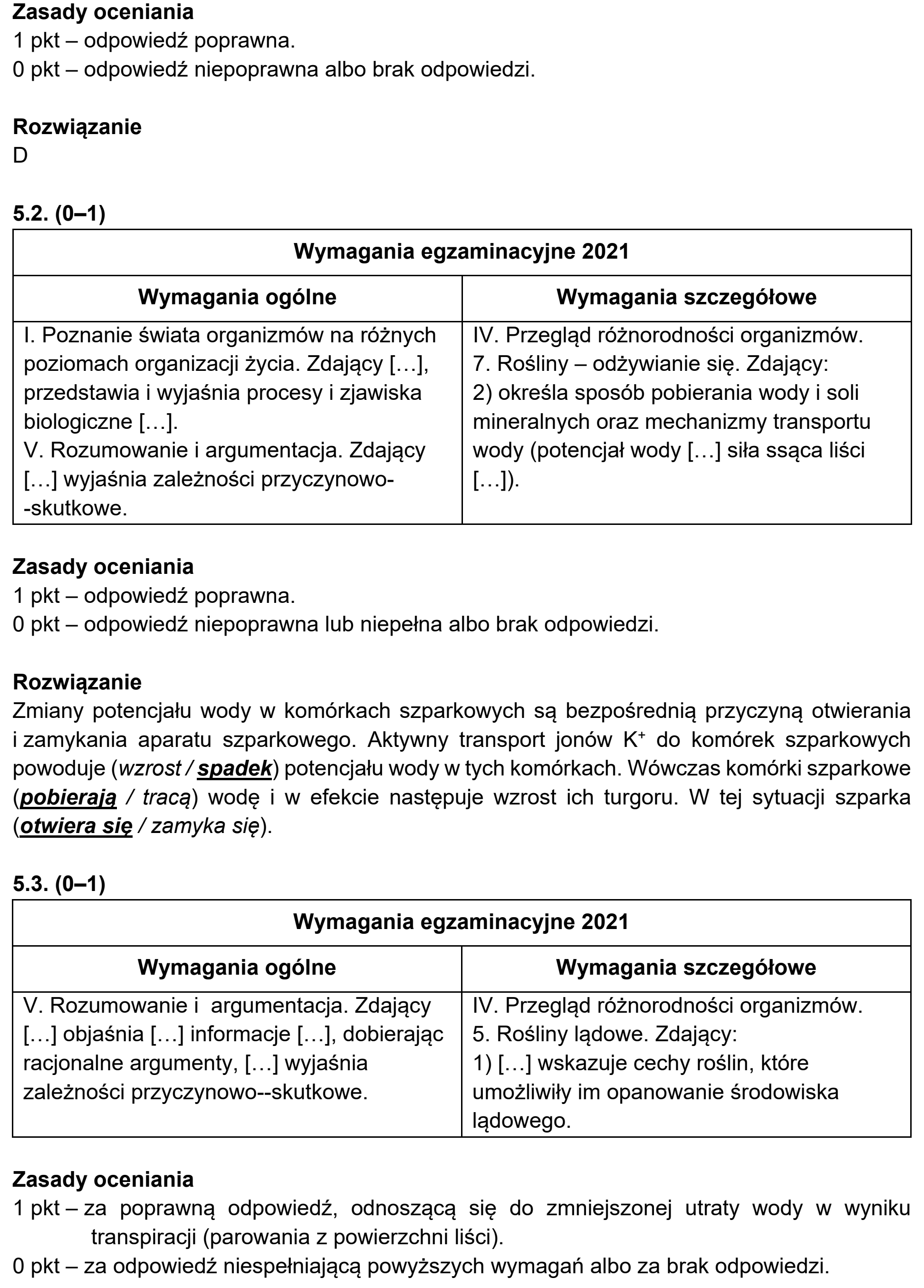 Matura próbna, marzec 2021, odpowiedź do zadania 5.1, fragment 1