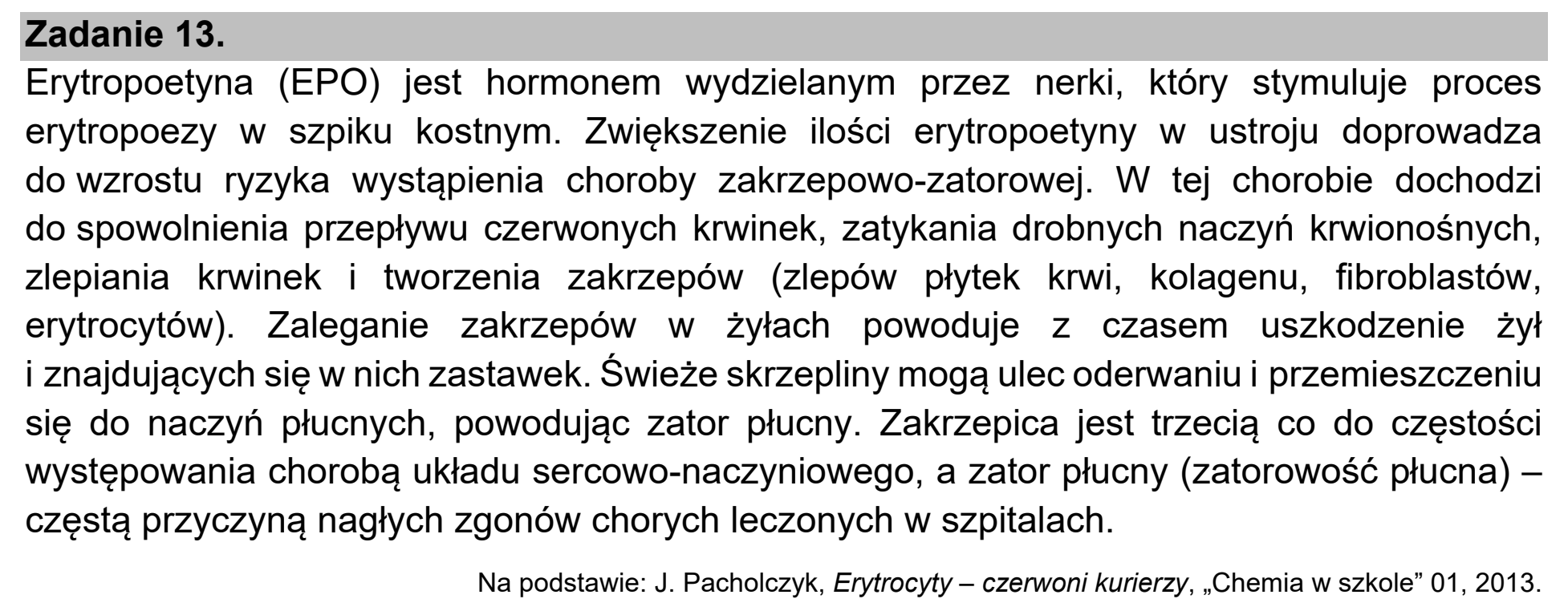 Matura próbna, marzec 2021, wstęp zadania 13