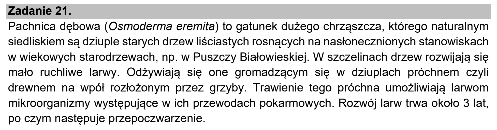 Matura próbna, marzec 2021, wstęp zadania 21, fragment 1
