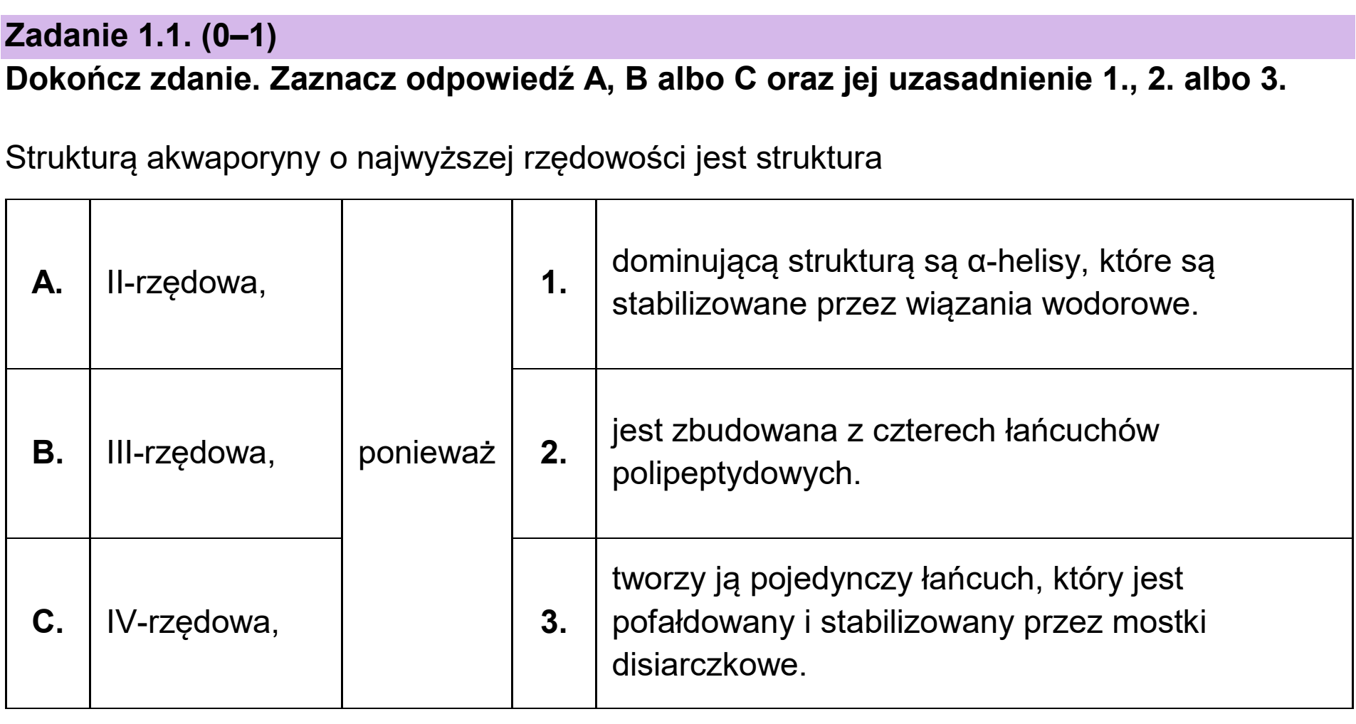 Matura dodatkowa, czerwiec 2024, zadanie 1.1