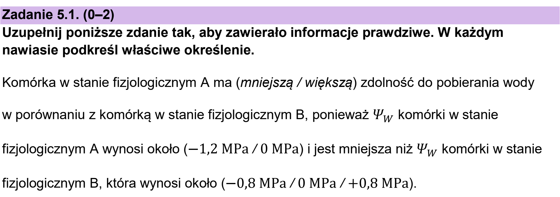 Matura dodatkowa, czerwiec 2024, zadanie 5.1