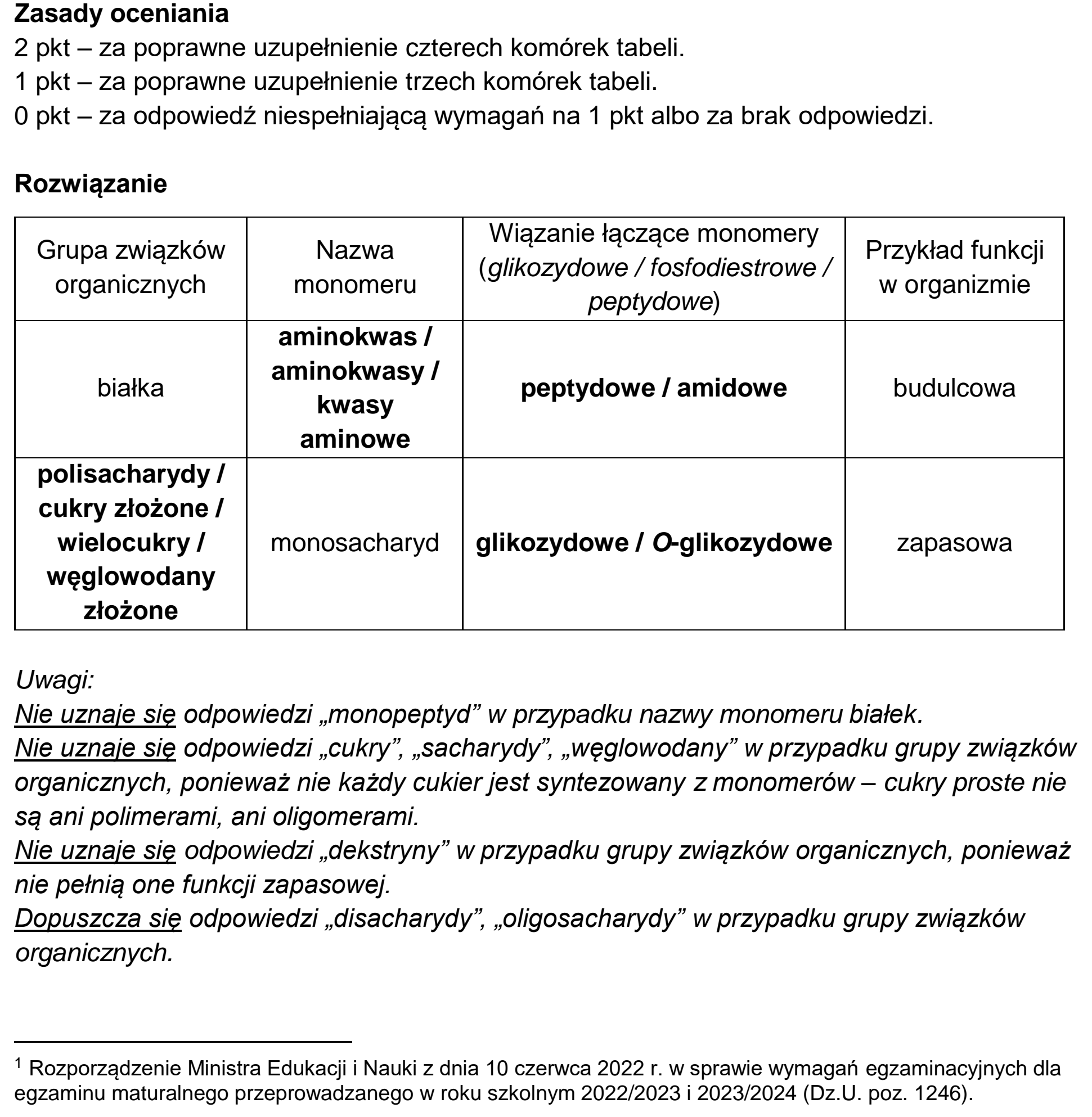 Matura, maj 2024, odpowiedź do zadania 1.1