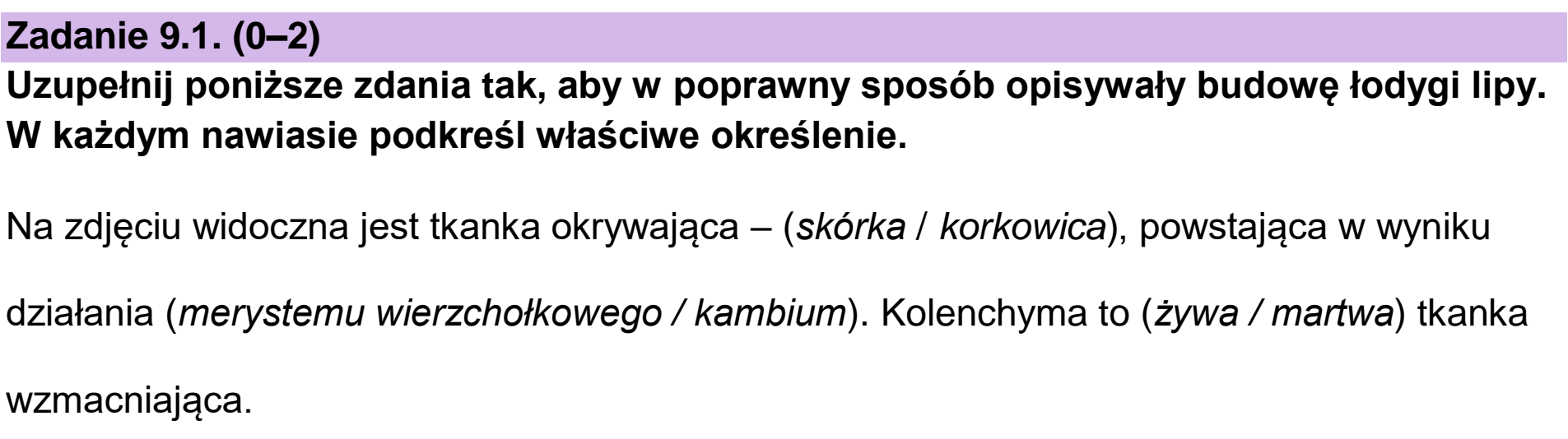 Matura, maj 2024, zadanie 9.1