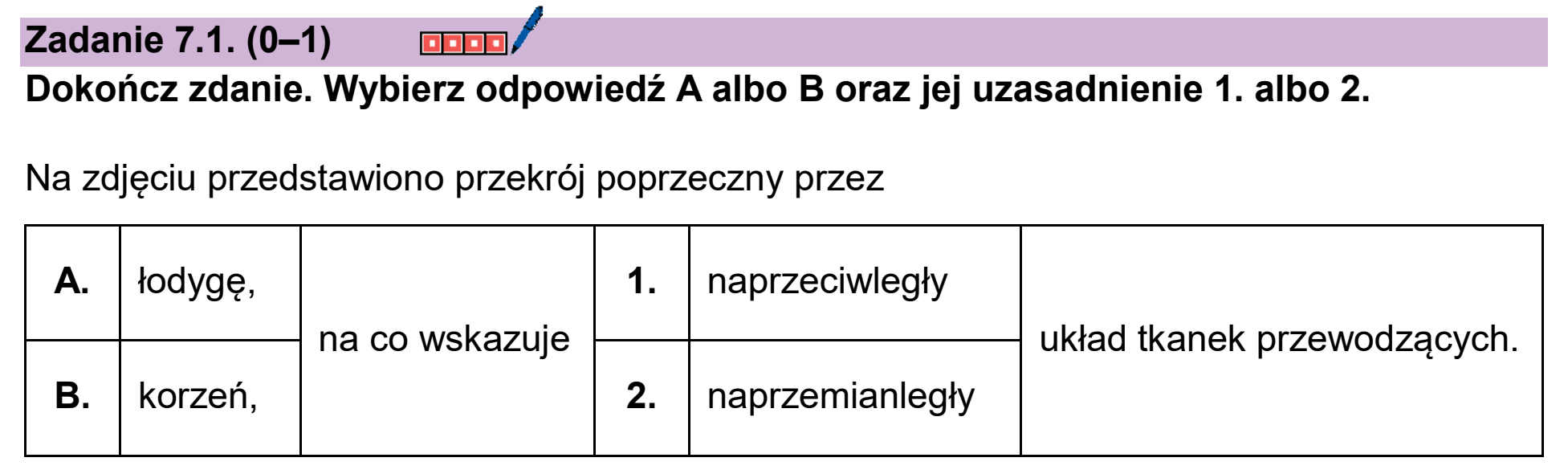 Matura, maj 2026, zadanie 7.1