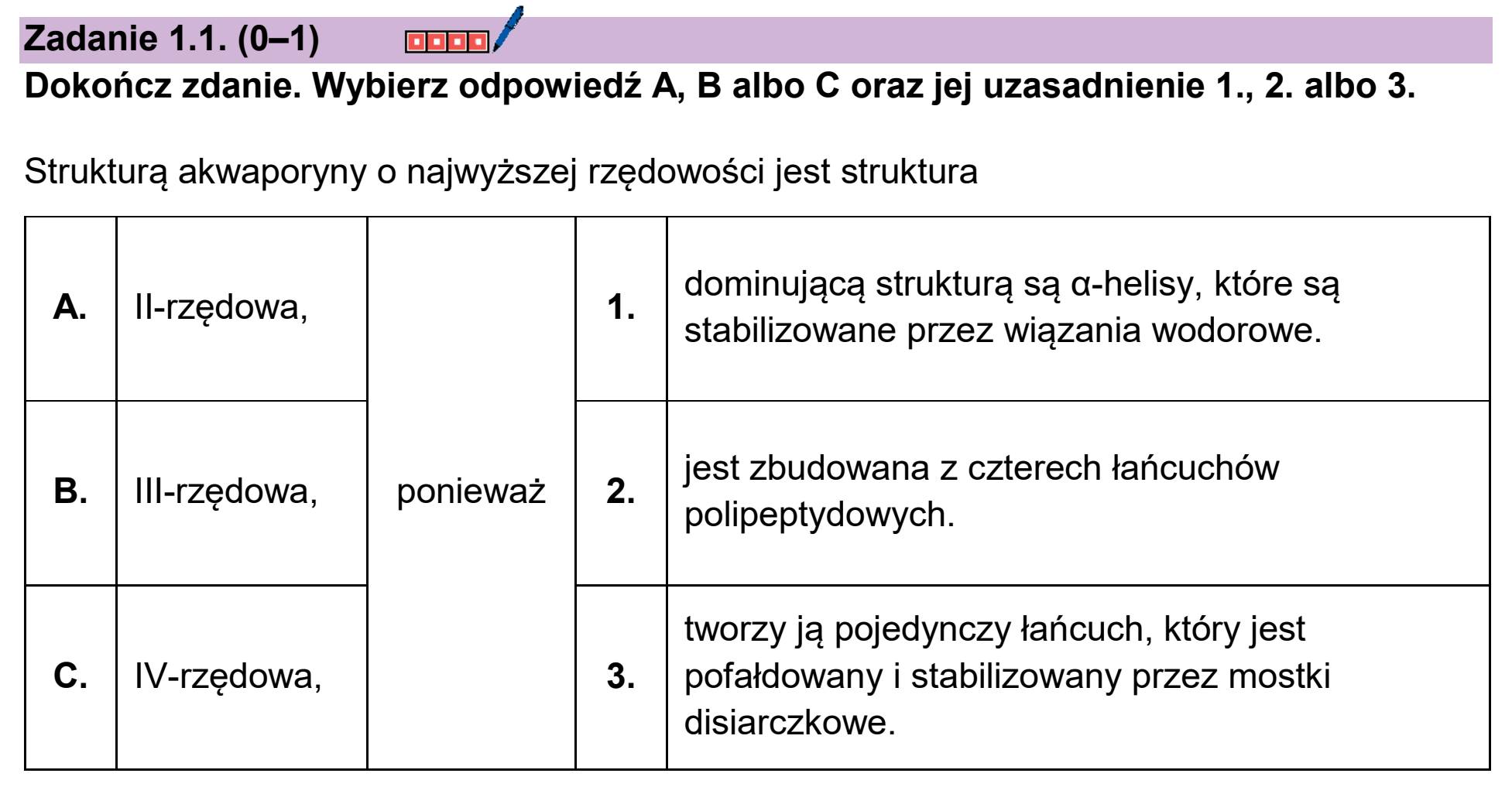 Matura próbna, styczen 2026, zadanie 1.1