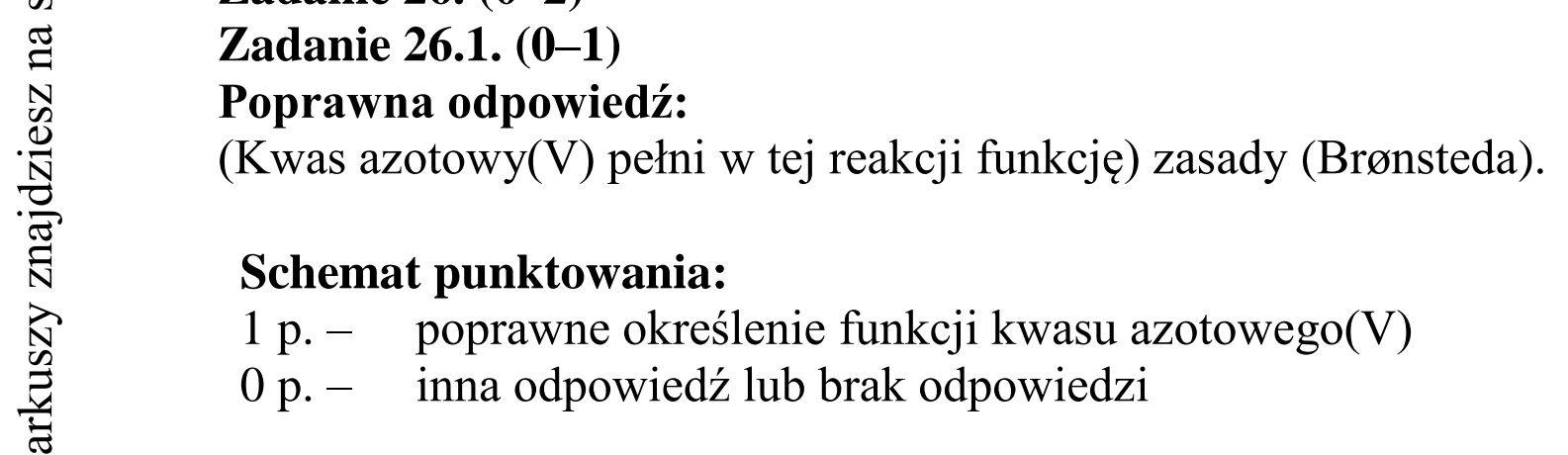 Matura dodatkowa, czerwiec 2015, odpowiedź do zadania 26.1