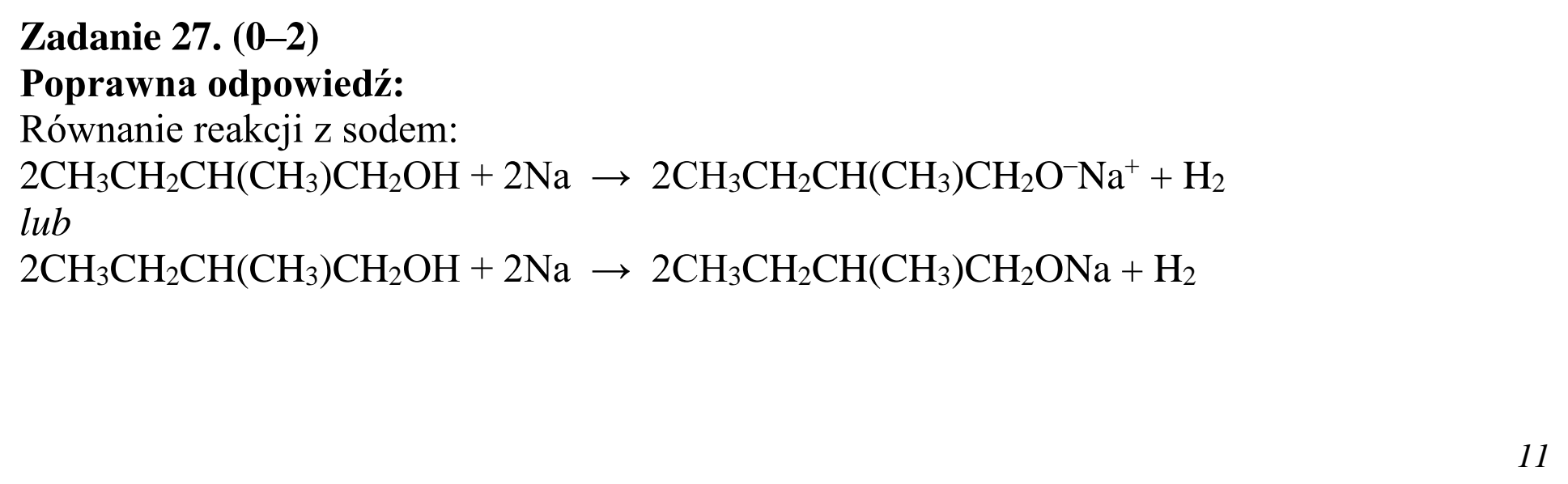 Matura dodatkowa, czerwiec 2015, odpowiedź do zadania 27, fragment 1