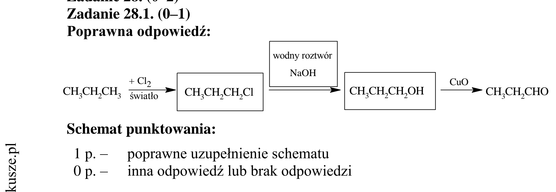 Matura dodatkowa, czerwiec 2015, odpowiedź do zadania 28.1