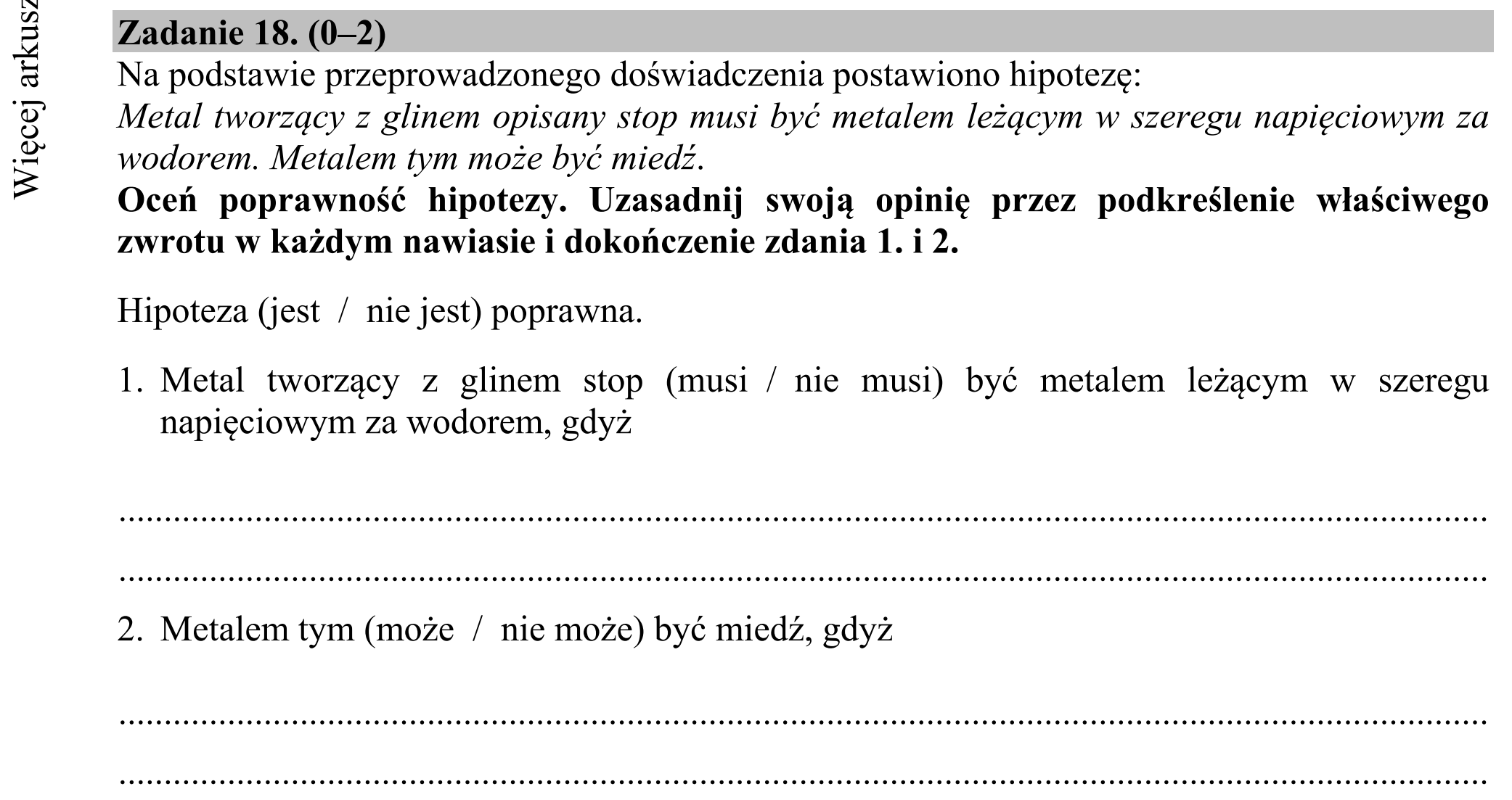 Matura dodatkowa, czerwiec 2015, podgląd zadania 18