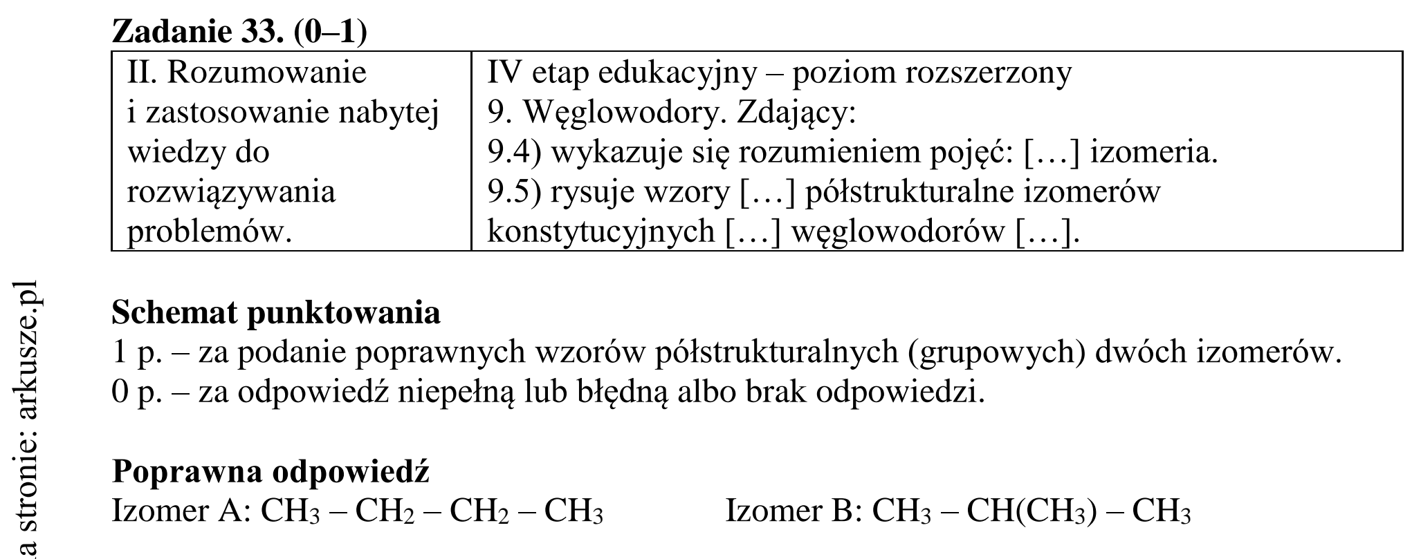 Matura dodatkowa, czerwiec 2016, odpowiedź do zadania 33