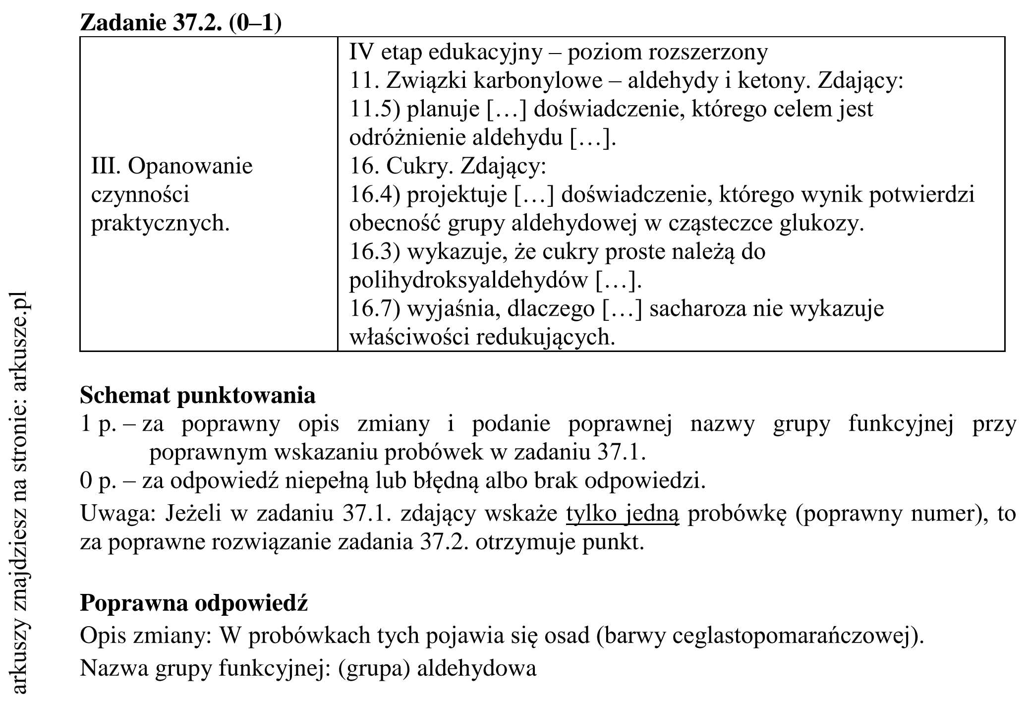 Matura dodatkowa, czerwiec 2016, odpowiedź do zadania 37.2