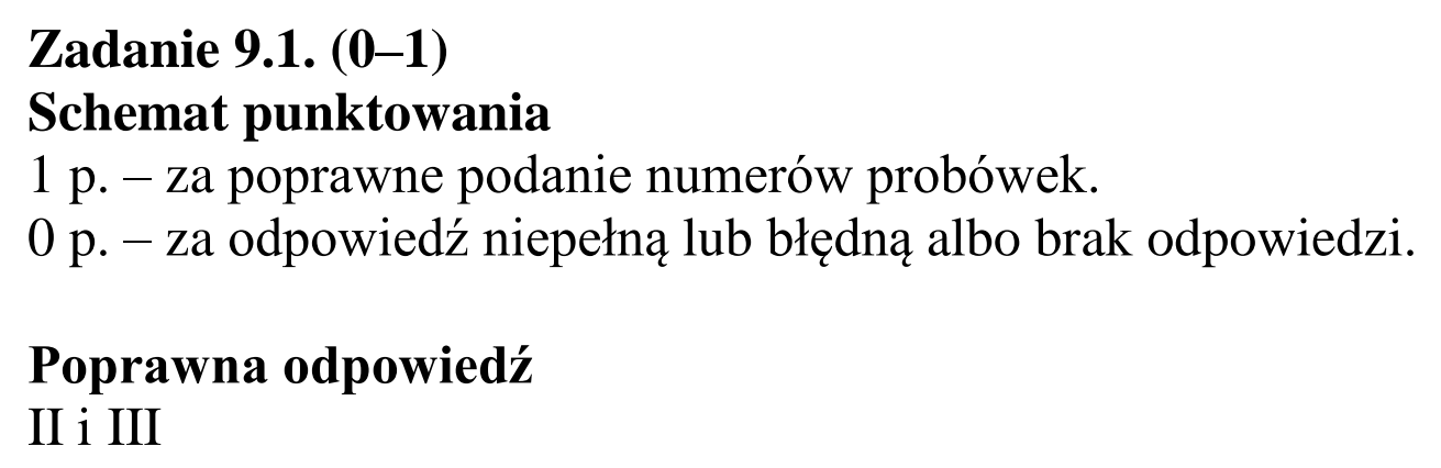 Matura dodatkowa, czerwiec 2016, odpowiedź do zadania 9.1
