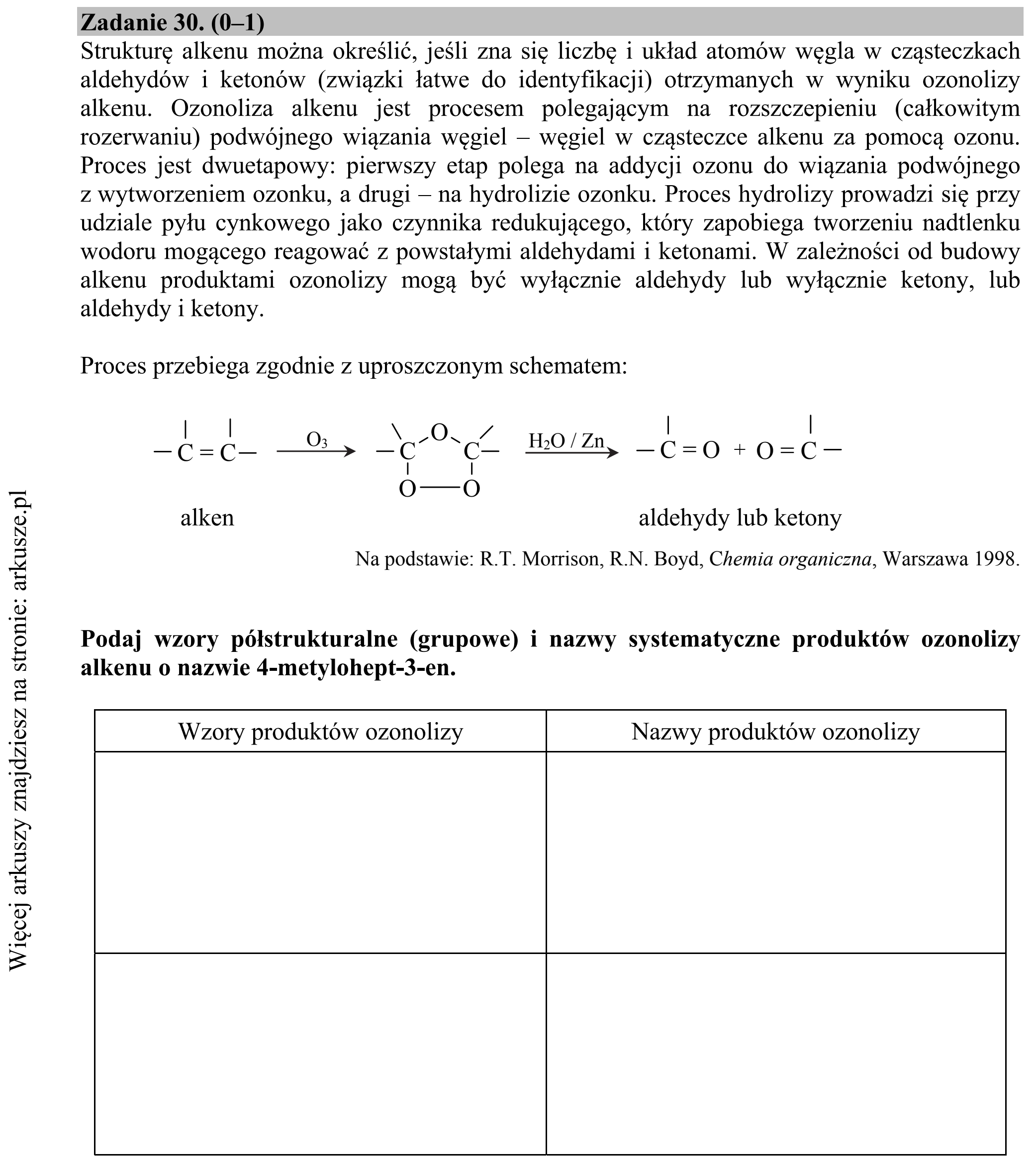 Matura dodatkowa, czerwiec 2016, podgląd zadania 30