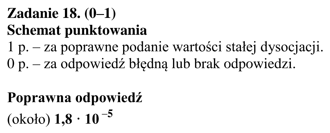 Matura dodatkowa, czerwiec 2017, odpowiedź do zadania 18