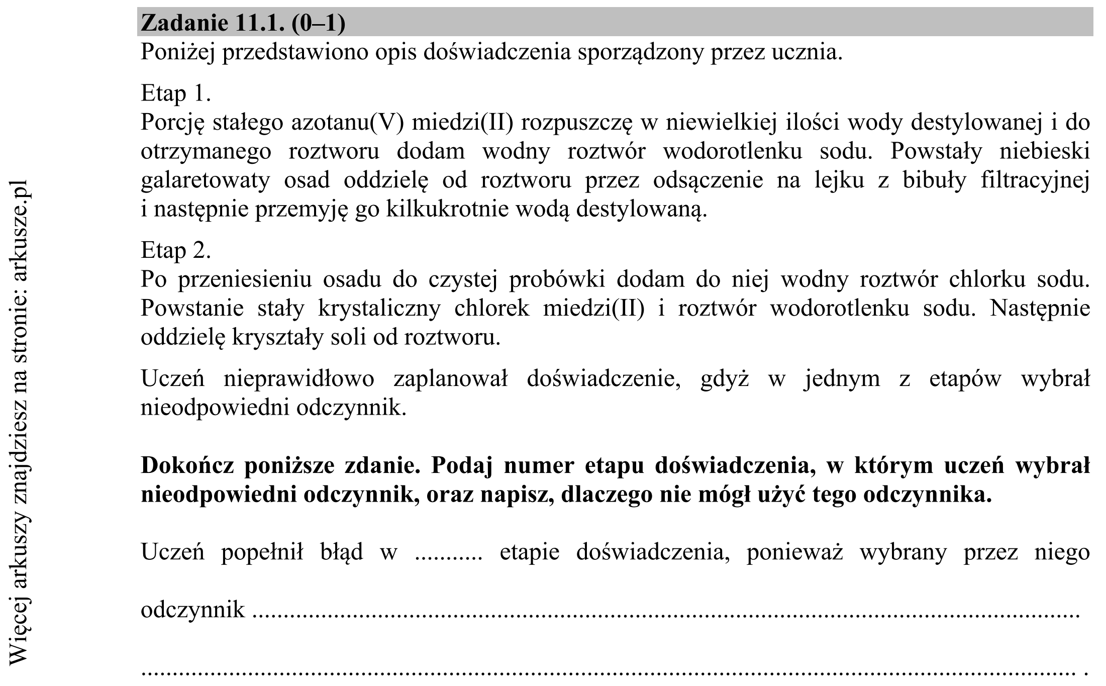 Matura dodatkowa, czerwiec 2017, zadanie 11.1