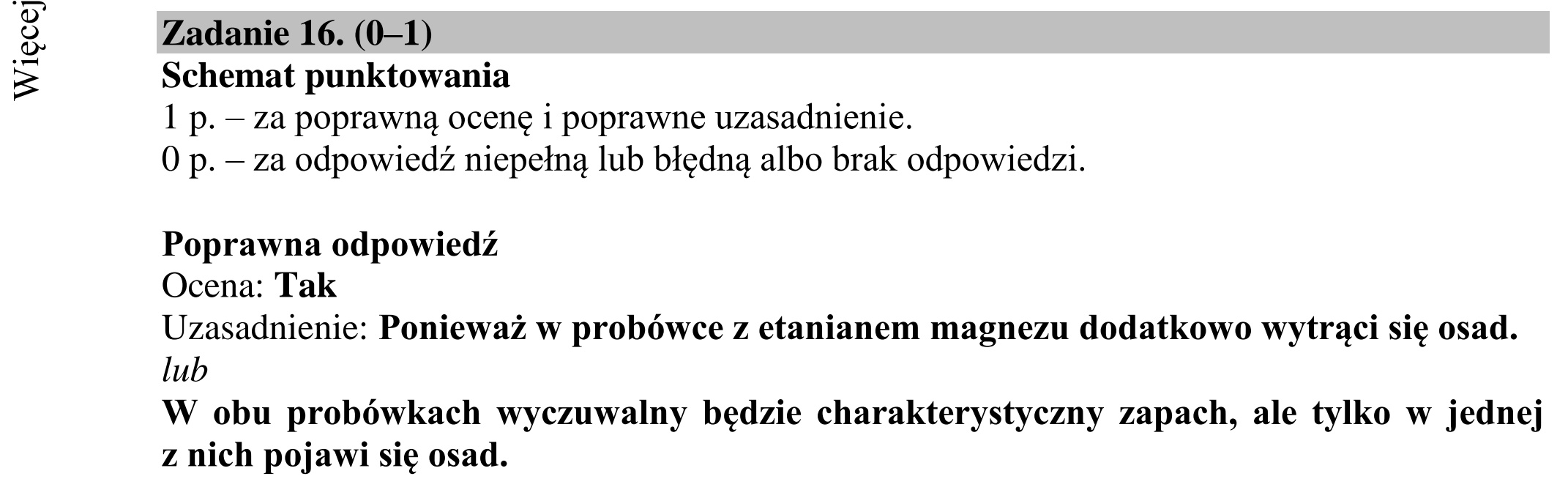 Matura dodatkowa, czerwiec 2018, odpowiedź do zadania 16