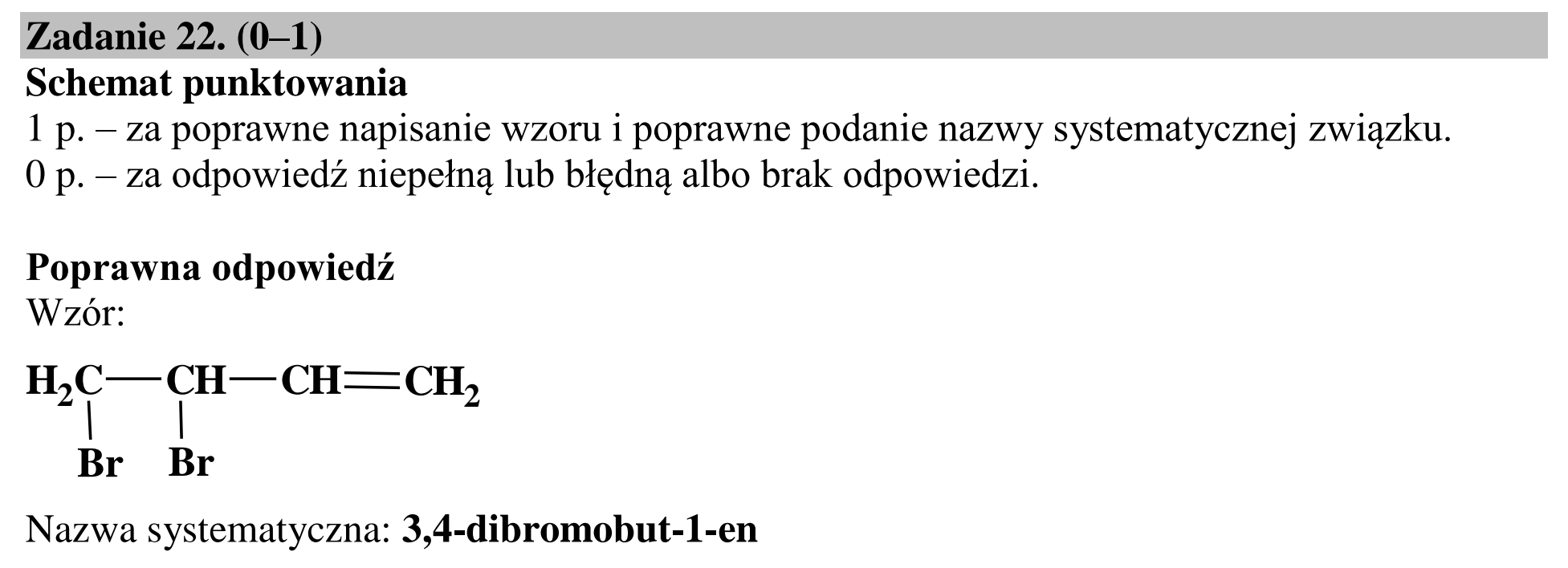 Matura dodatkowa, czerwiec 2018, odpowiedź do zadania 22