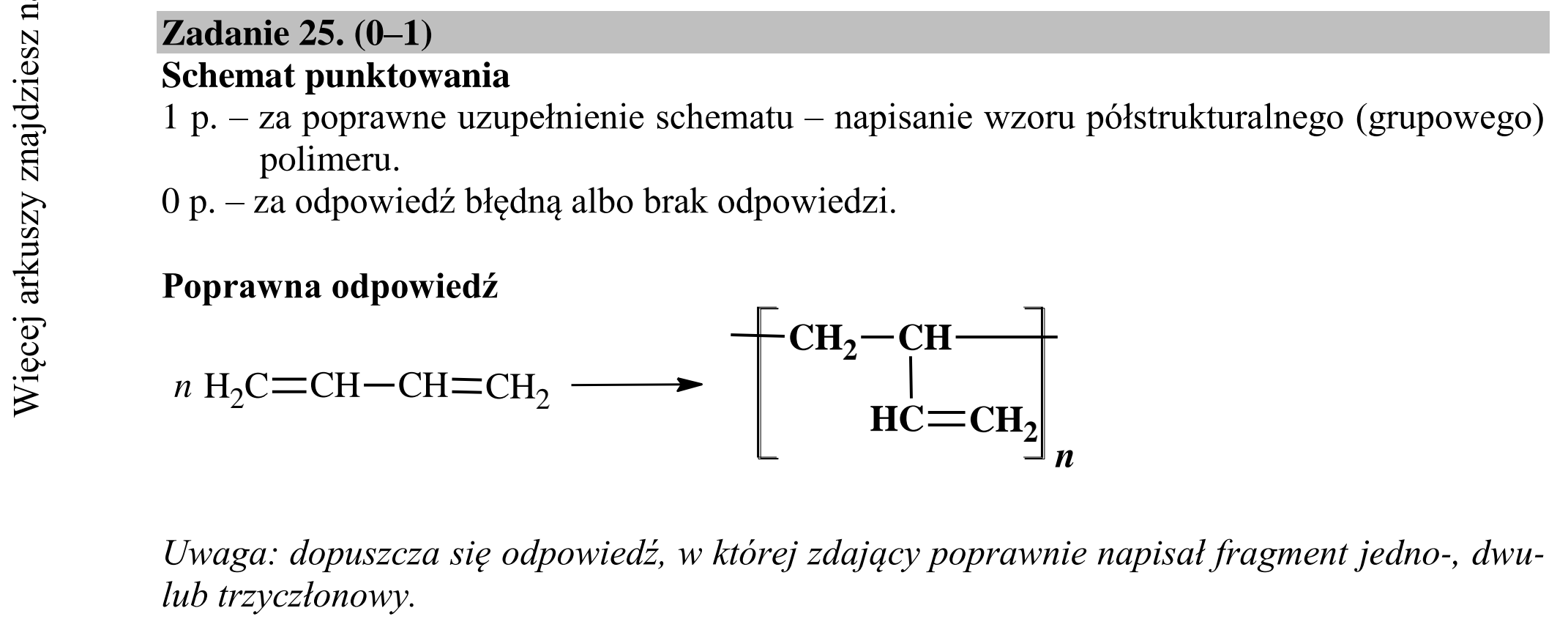 Matura dodatkowa, czerwiec 2018, odpowiedź do zadania 25