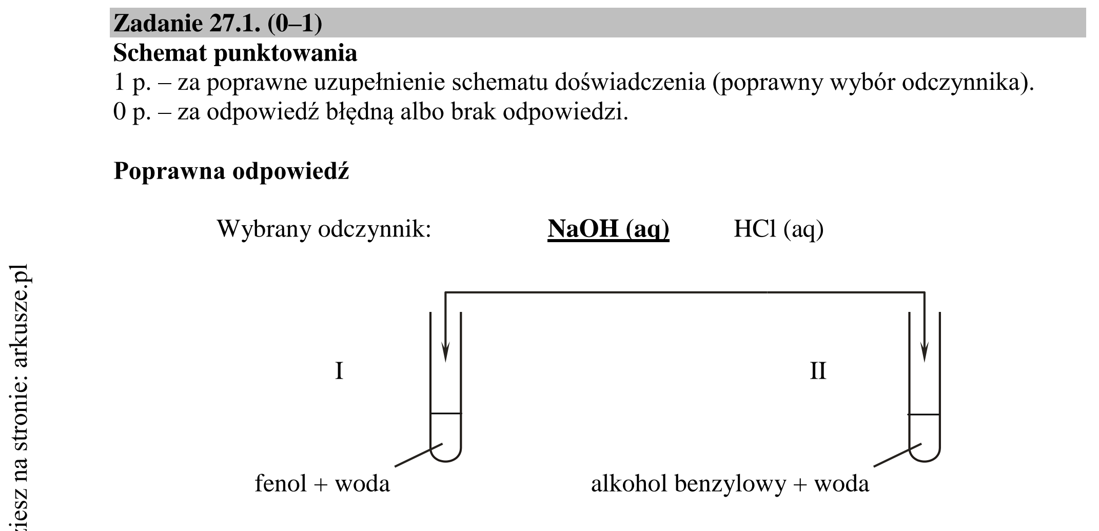 Matura dodatkowa, czerwiec 2018, odpowiedź do zadania 27.1