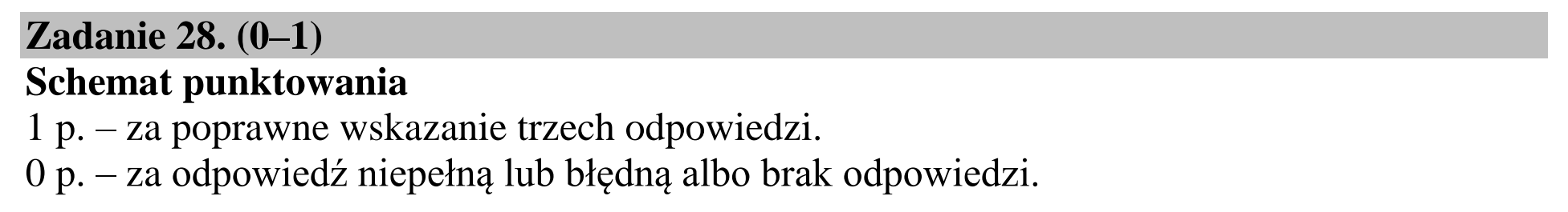 Matura dodatkowa, czerwiec 2018, odpowiedź do zadania 28, fragment 1