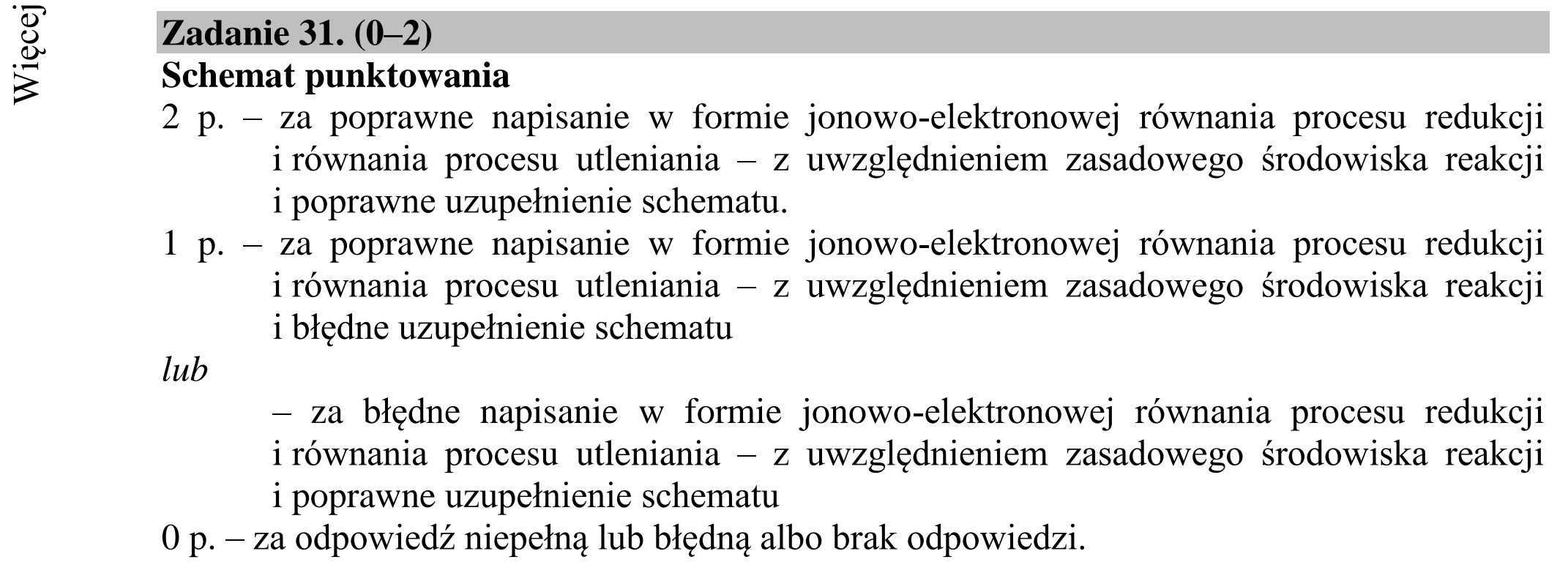 Matura dodatkowa, czerwiec 2018, odpowiedź do zadania 31, fragment 1