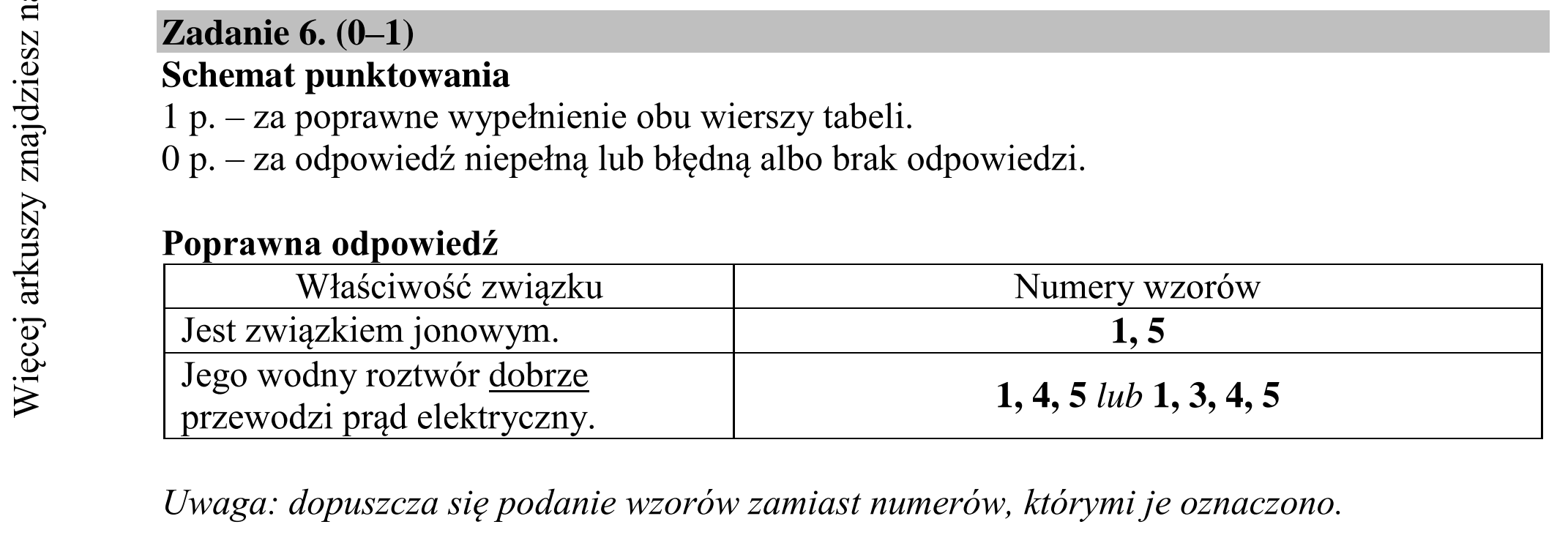 Matura dodatkowa, czerwiec 2018, odpowiedź do zadania 6