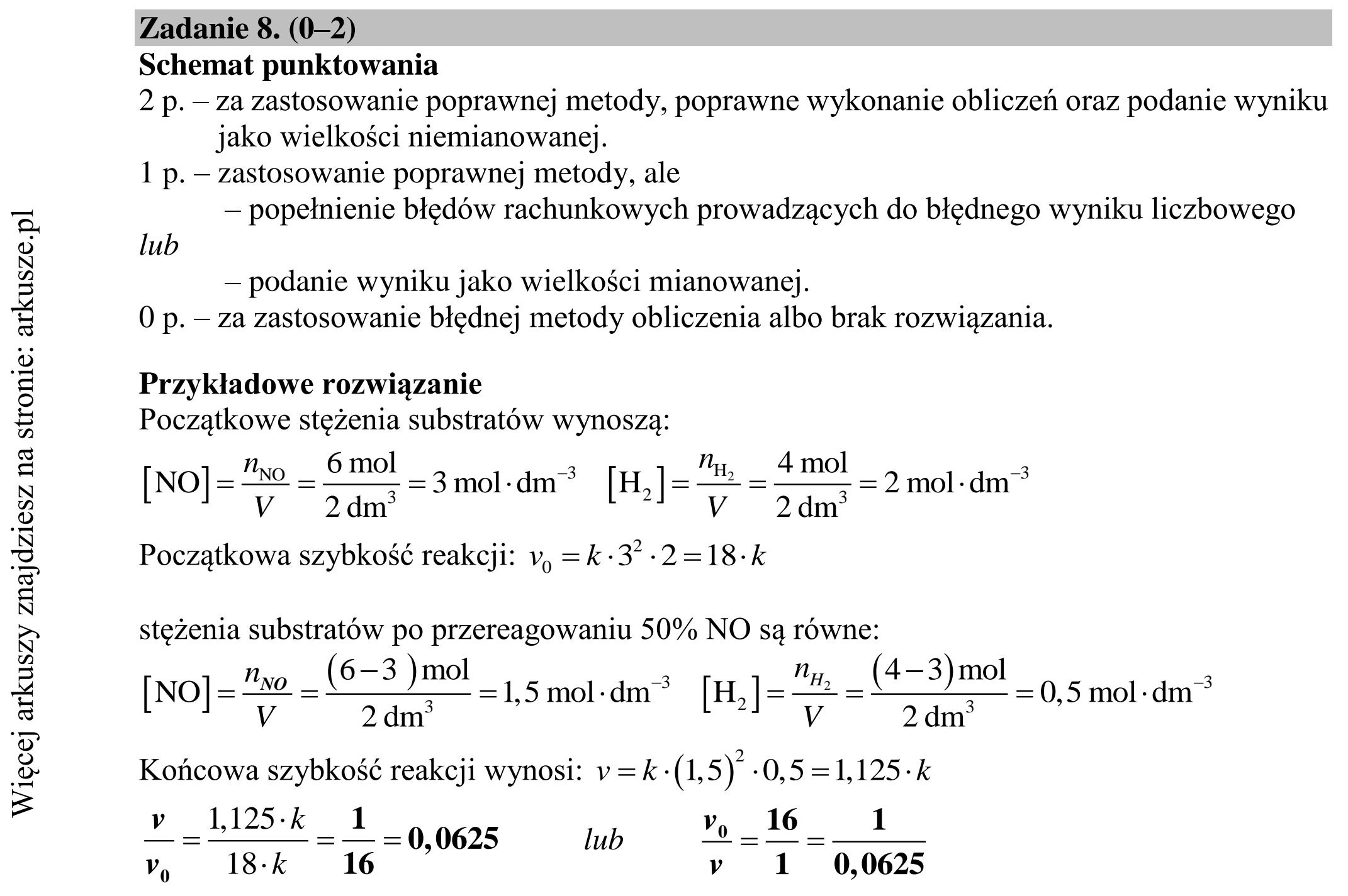 Matura dodatkowa, czerwiec 2018, odpowiedź do zadania 8