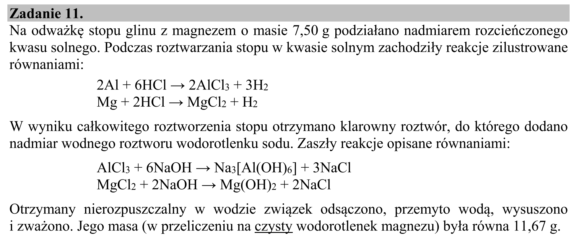 Matura dodatkowa, czerwiec 2018, wstęp zadania 11