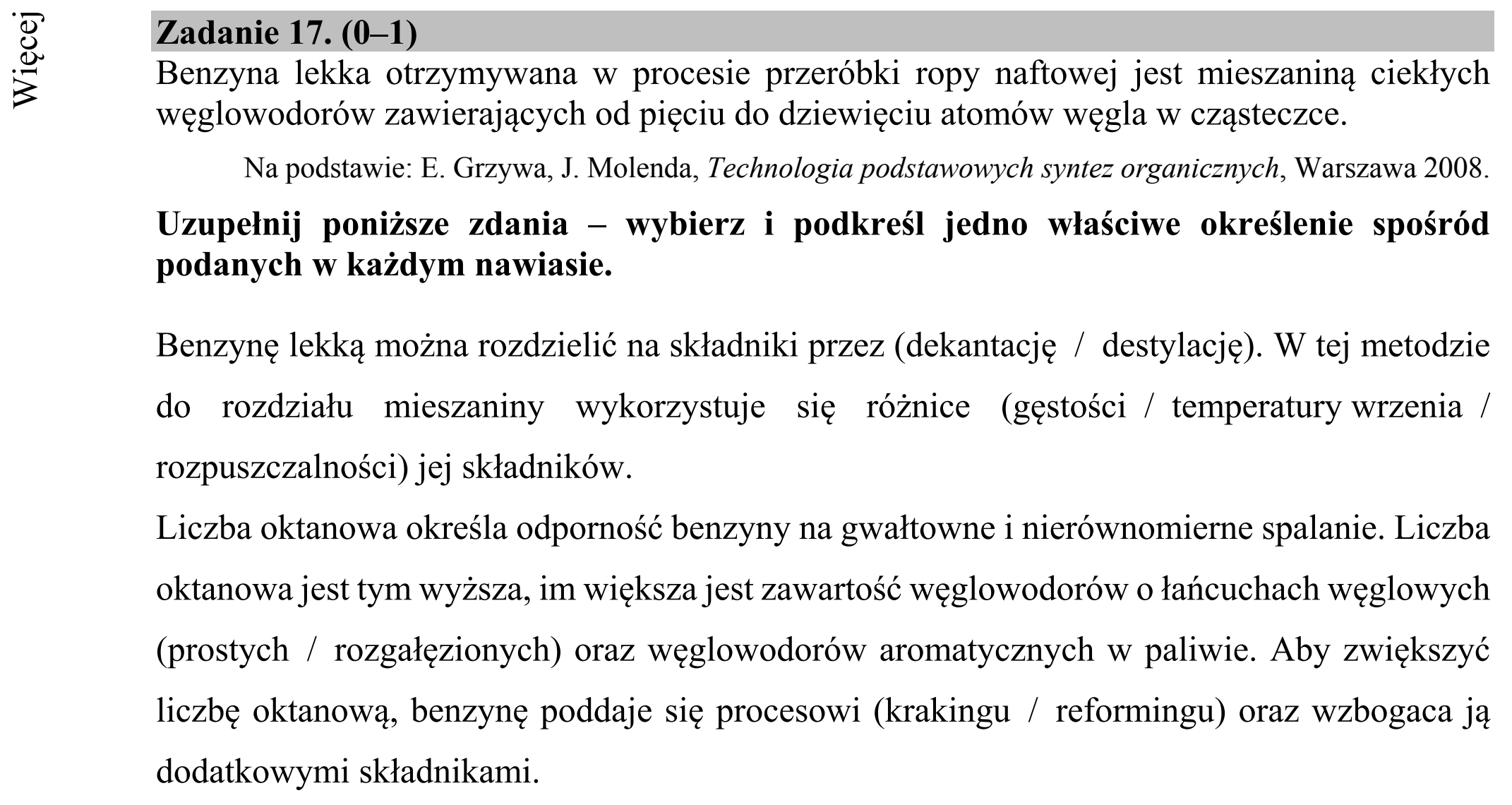 Matura dodatkowa, czerwiec 2018, podgląd zadania 17