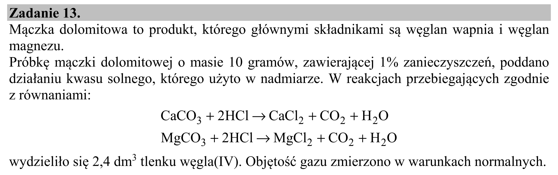Matura dodatkowa, czerwiec 2019, wstęp zadania 13