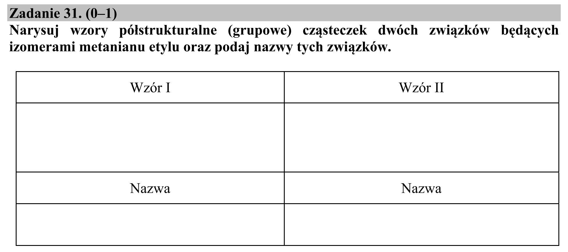 Matura dodatkowa, czerwiec 2019, podgląd zadania 31