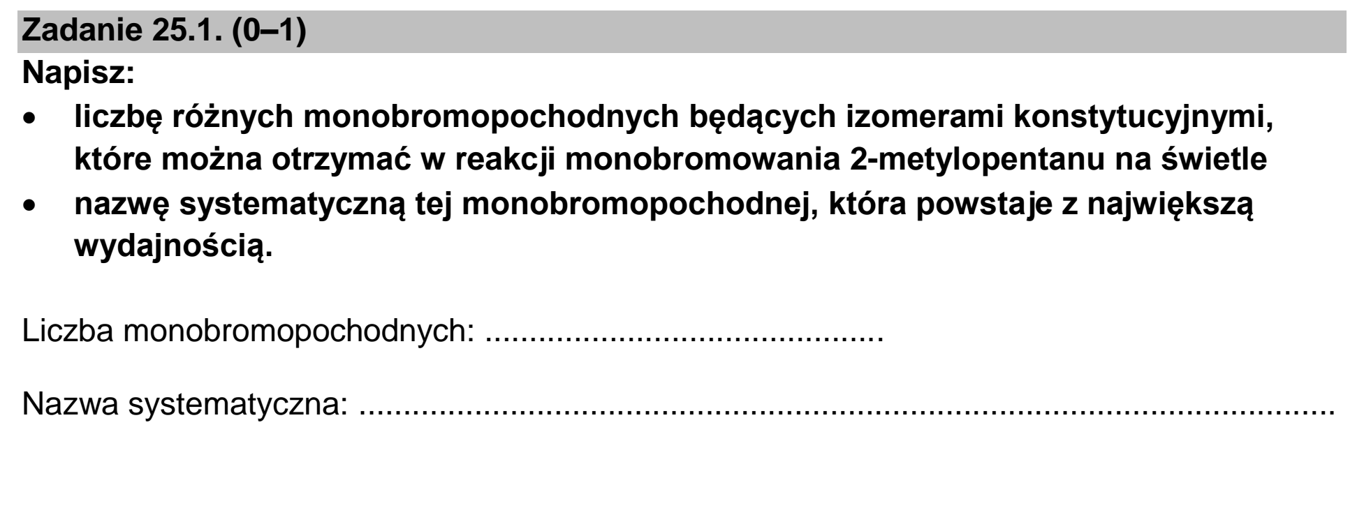 Matura dodatkowa, czerwiec 2023, zadanie 25.1
