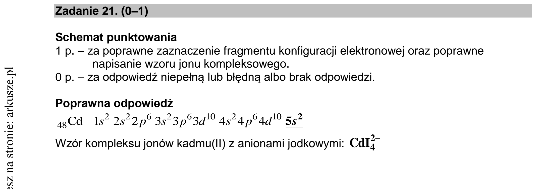 Matura dodatkowa, lipiec 2020, odpowiedź do zadania 21
