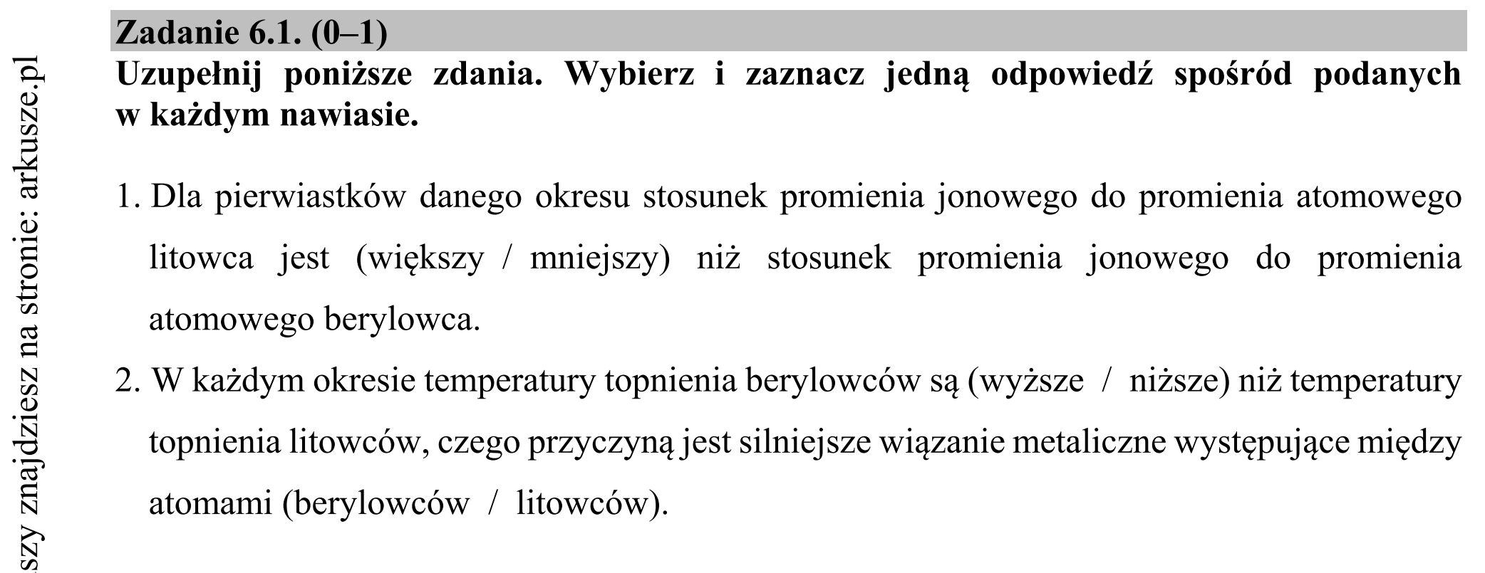 Matura dodatkowa, lipiec 2020, zadanie 6.1