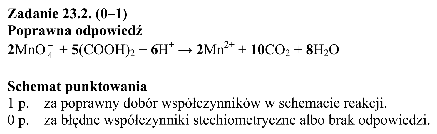 Matura, maj 2015, odpowiedź do zadania 23.2