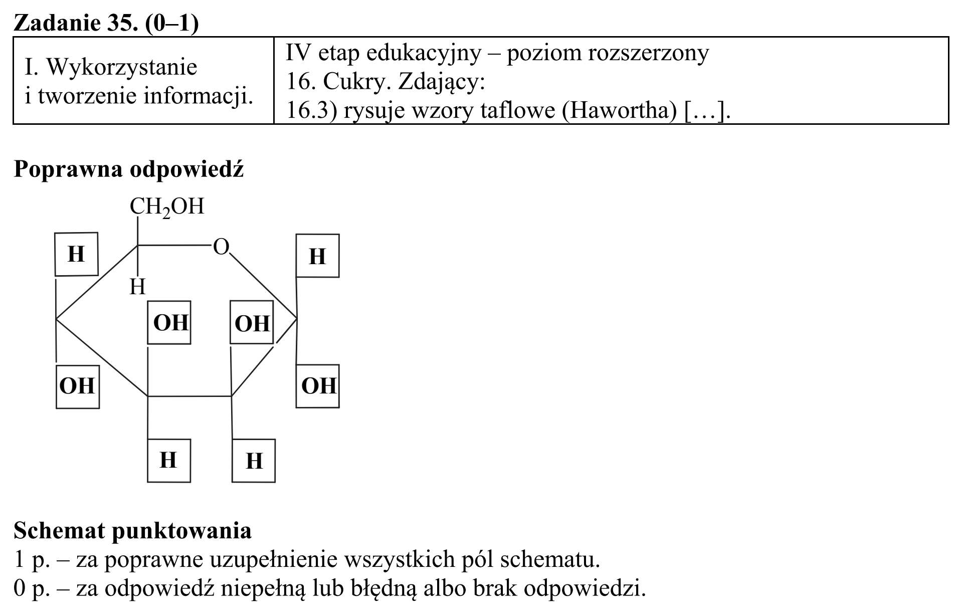 Matura, maj 2015, odpowiedź do zadania 35
