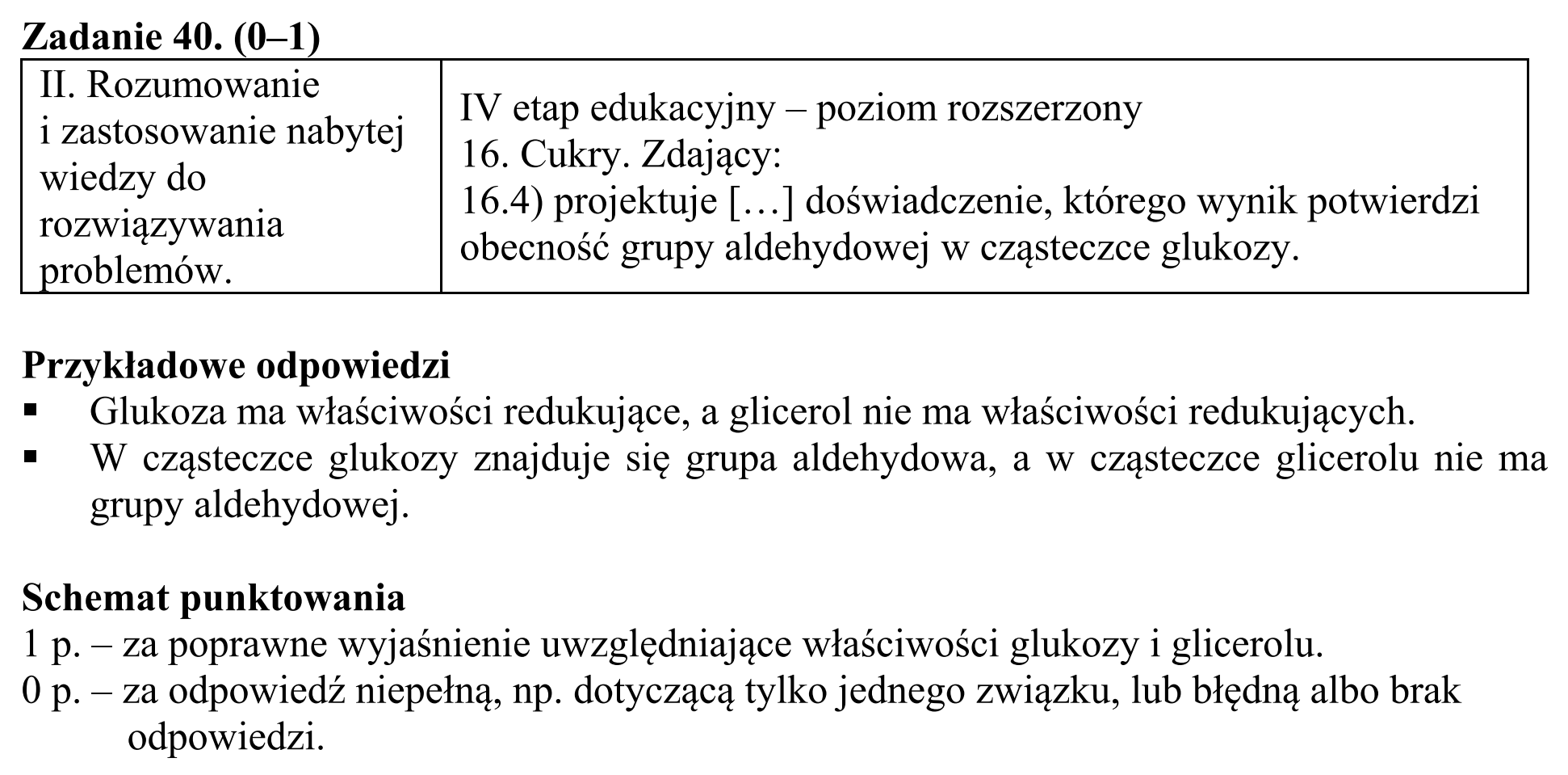 Matura, maj 2015, odpowiedź do zadania 40