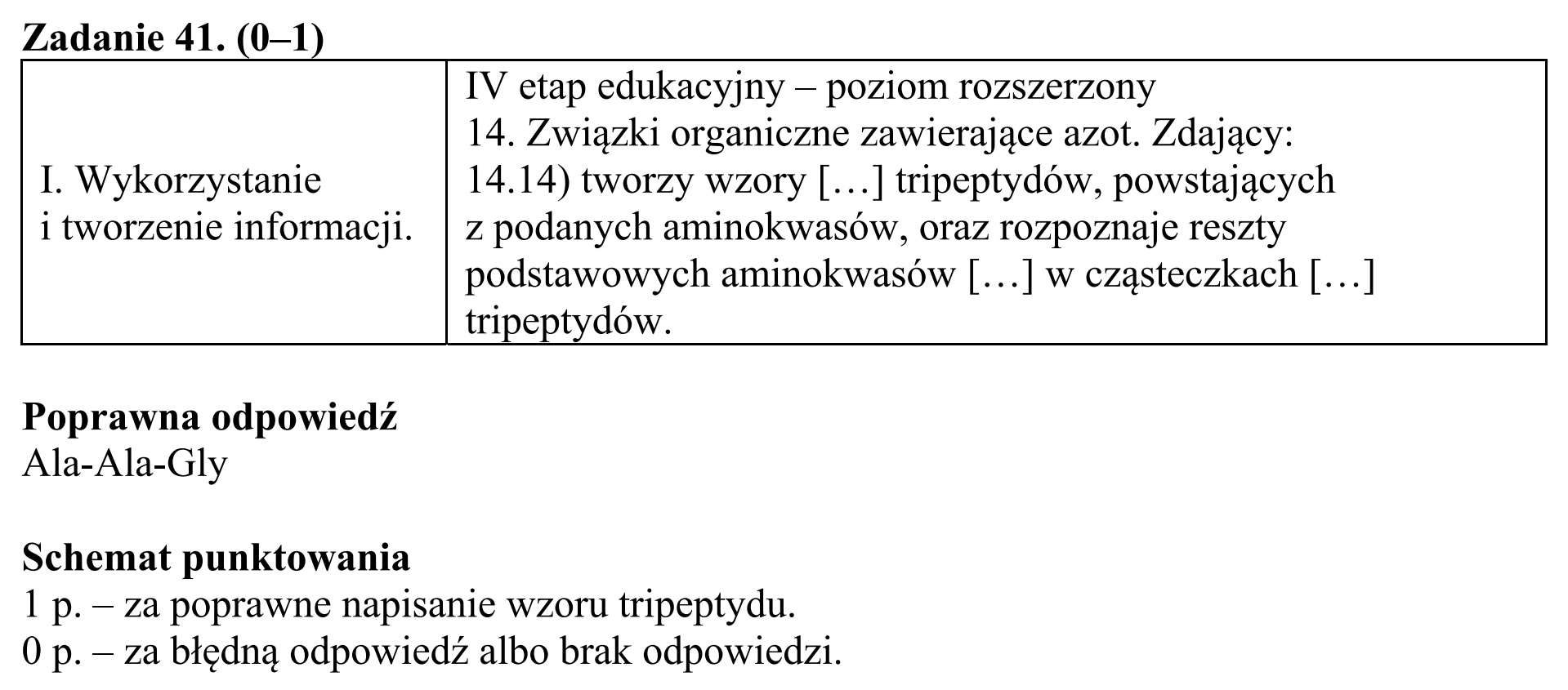 Matura, maj 2015, odpowiedź do zadania 41