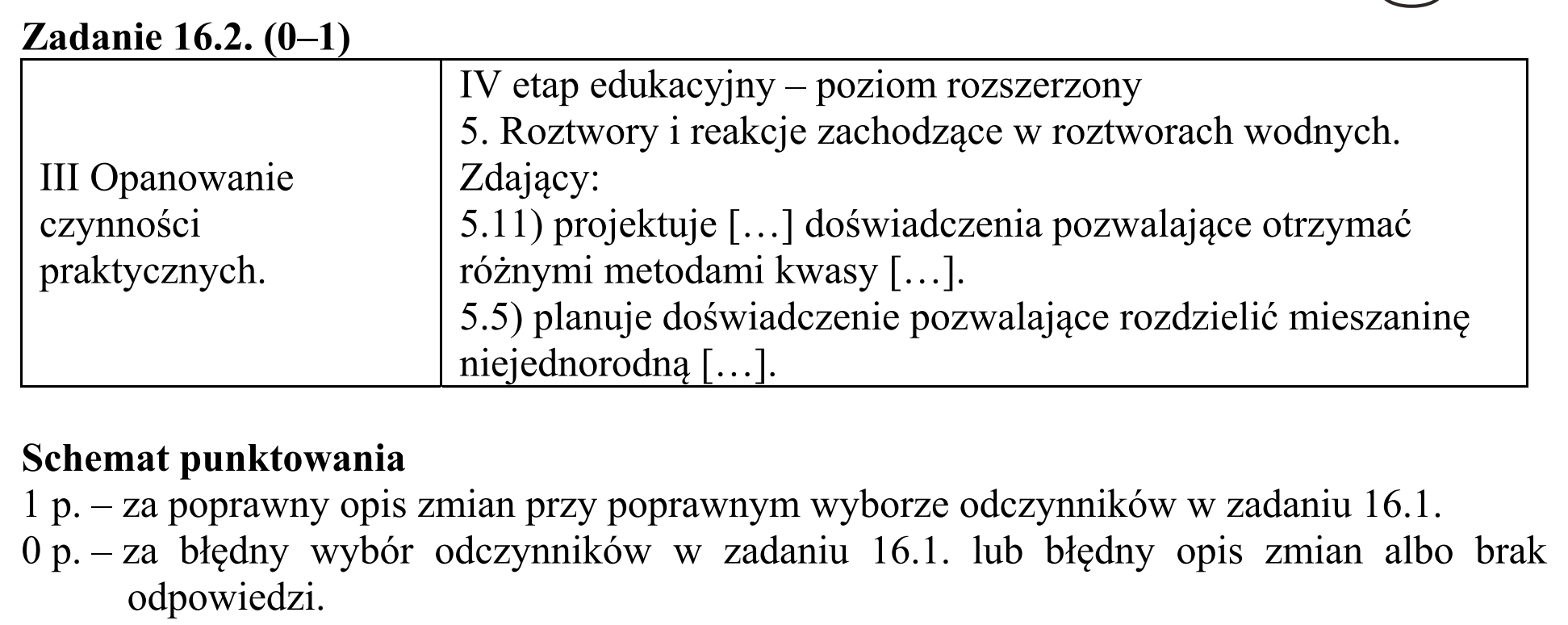 Matura, maj 2016, odpowiedź do zadania 16.2, fragment 1