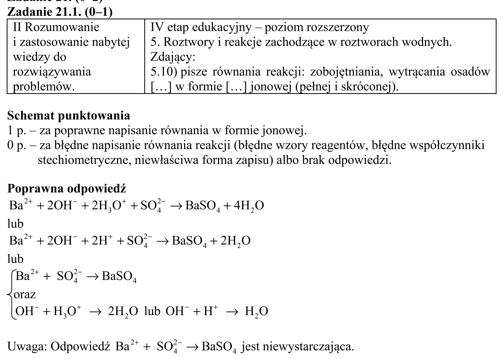 Matura, maj 2016, odpowiedź do zadania 21.1