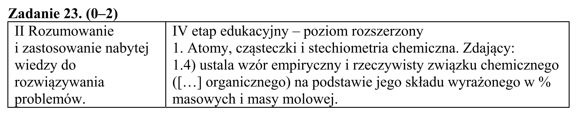 Matura, maj 2016, odpowiedź do zadania 23, fragment 1