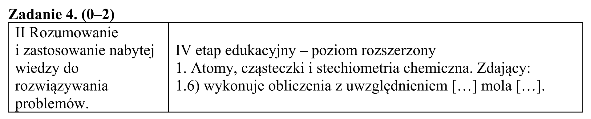 Matura, maj 2016, odpowiedź do zadania 4, fragment 1