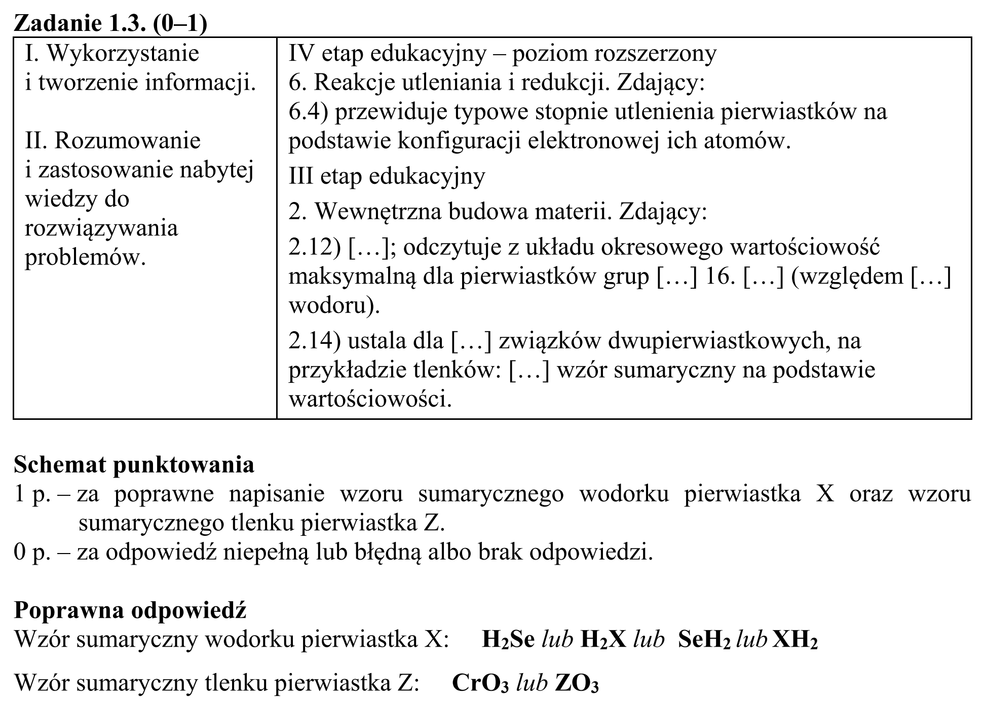 Matura, maj 2017, odpowiedź do zadania 1.3