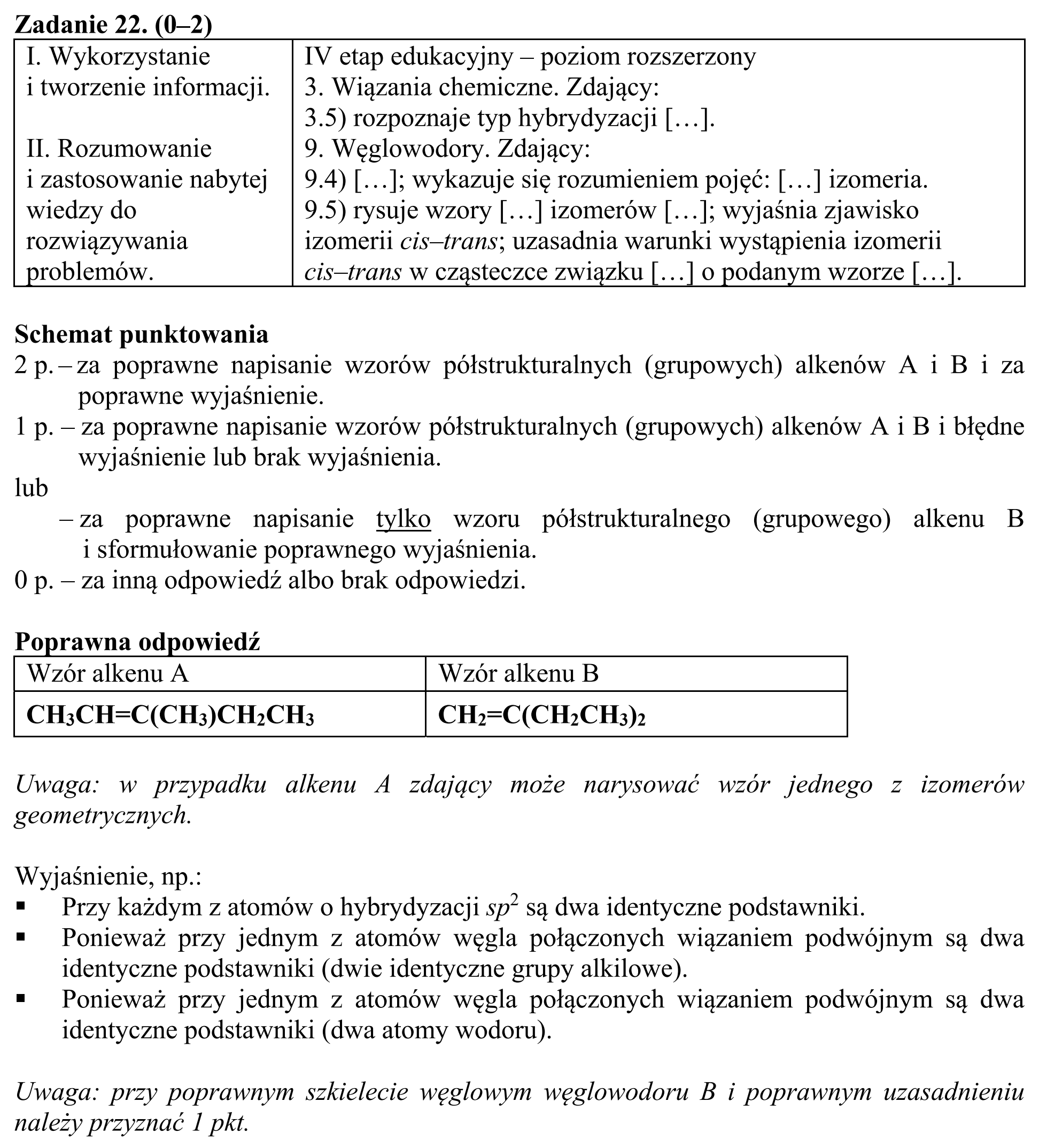 Matura, maj 2017, odpowiedź do zadania 22