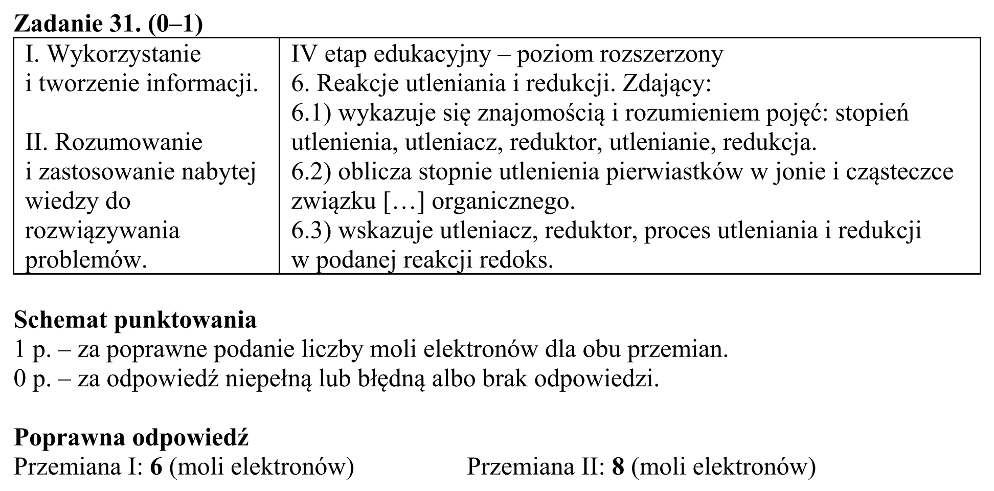 Matura, maj 2017, odpowiedź do zadania 31