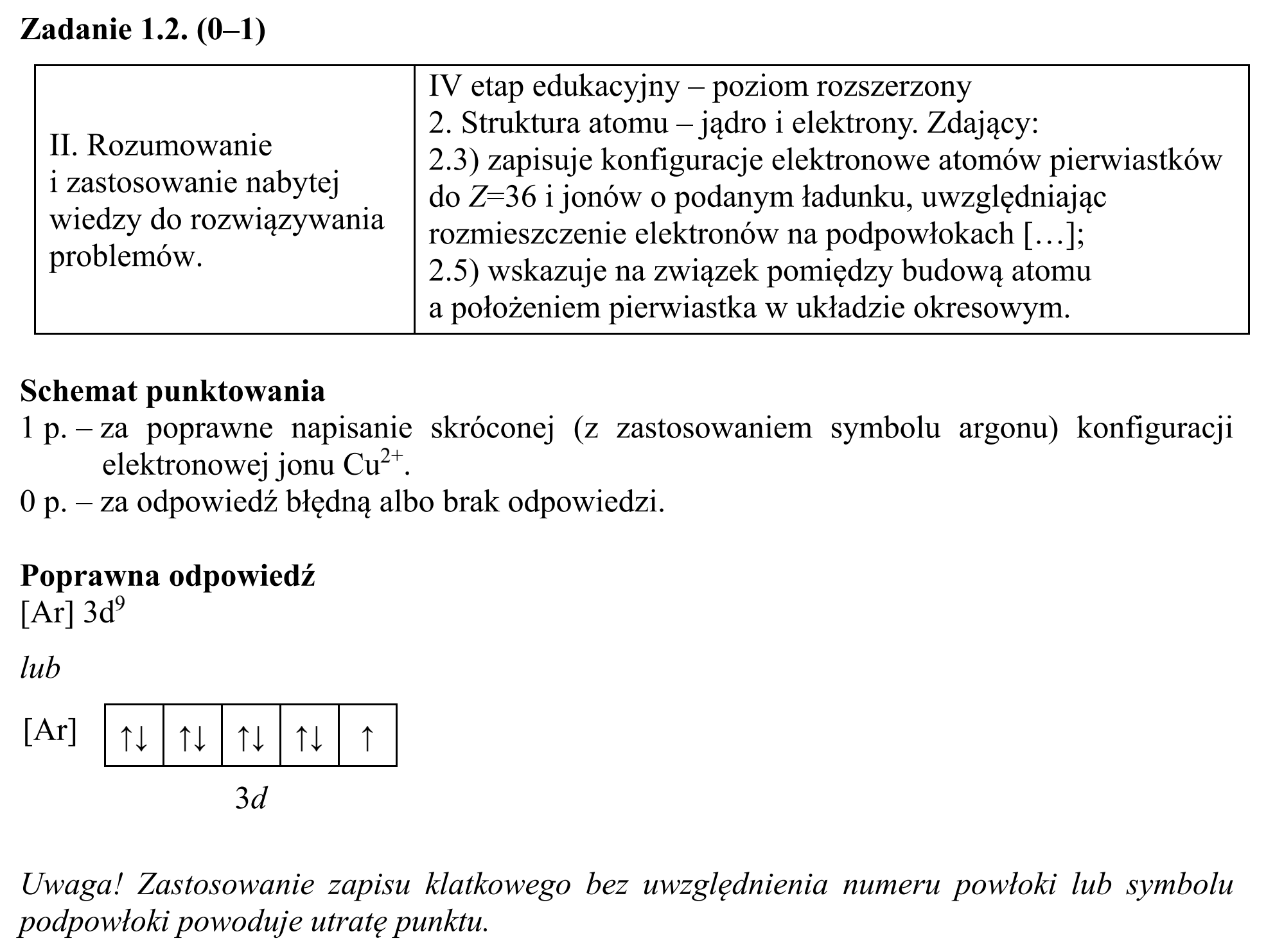 Matura, maj 2018, odpowiedź do zadania 1.2
